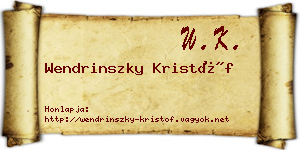 Wendrinszky Kristóf névjegykártya
